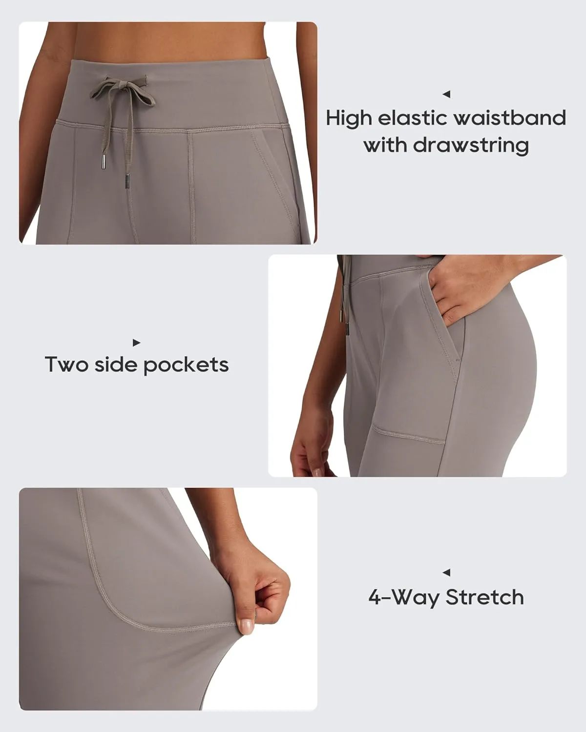 G4Free Wide Leg Sweatpants Women Drawstring Waist Fleece Lined Yoga Pants with Pockets for Winter