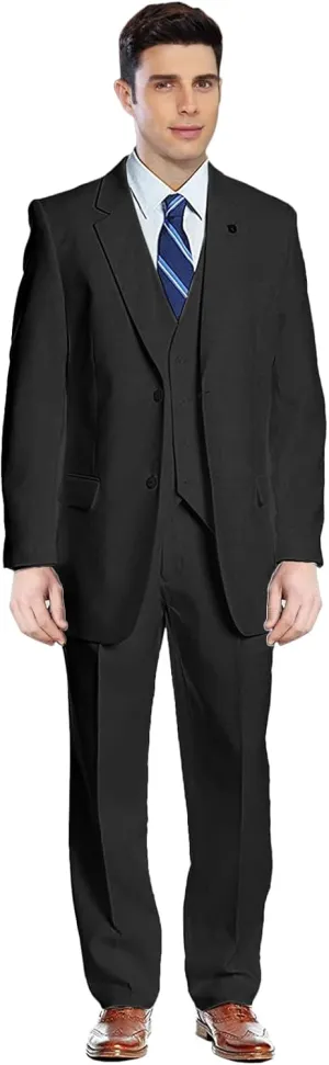 GATMSTZ Men's Notch Lapel 3 Pieces Wedding Suit Big and Tall Tuxedo Vest Pants