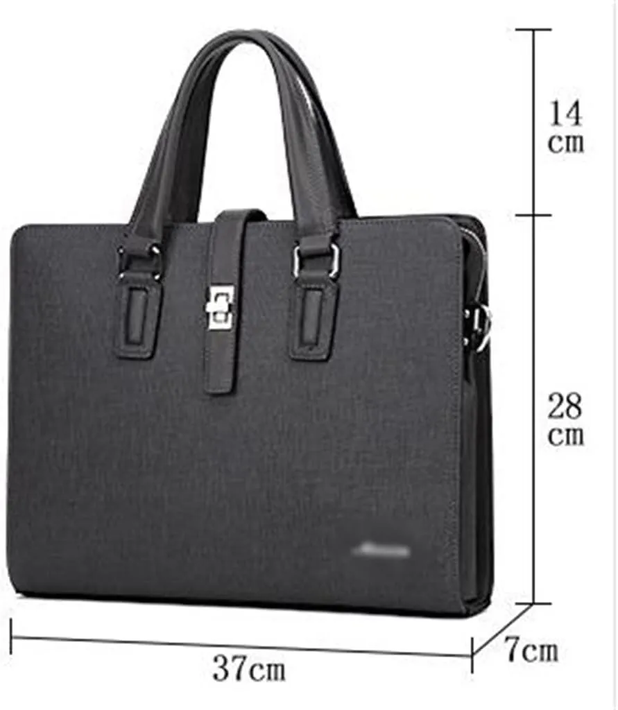 Genuine Leather Handbag Cross Section Business Briefcase Shoulder Crossbody Bag Fashion Computer Men's Bag(E)
