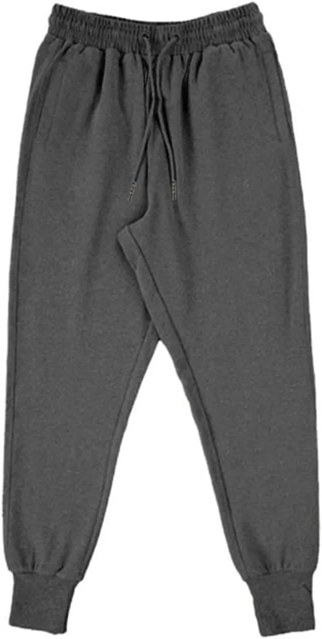 GIERIDUC Mens Heavyweight Fleece Sweatpants Tactical Pants for Men Black Corduroy Pants Mens Skinny Sweatpants