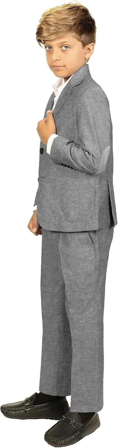 Gioberti Kids and Boys Linen Suit Set Jacket and Dress Pants