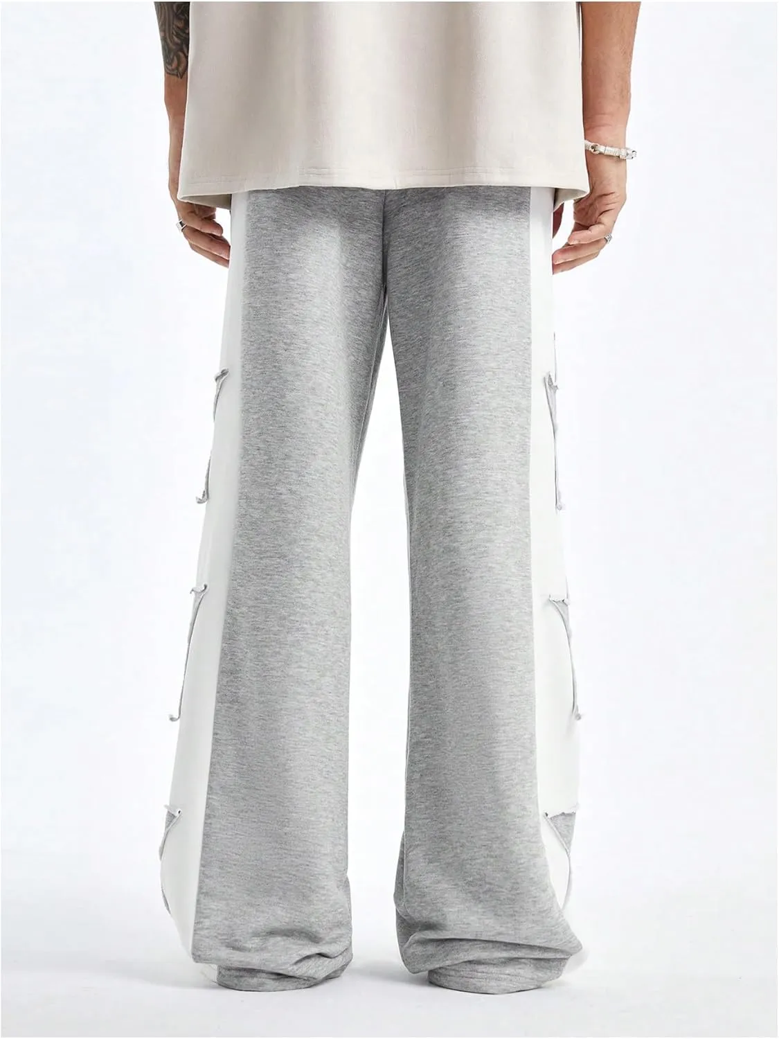 GORGLITTER Men's Y2k Baggy Sweatpants Star Print Hip Hop Pants Drawstring Wide Leg Track Pants