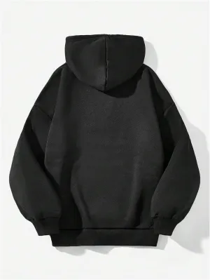 GORGLITTER Women's Y2k Graphic Hooded Sweatshirts Oversized Color Block Long Sleeve Drawstring Hoodie Streetwear Black Large