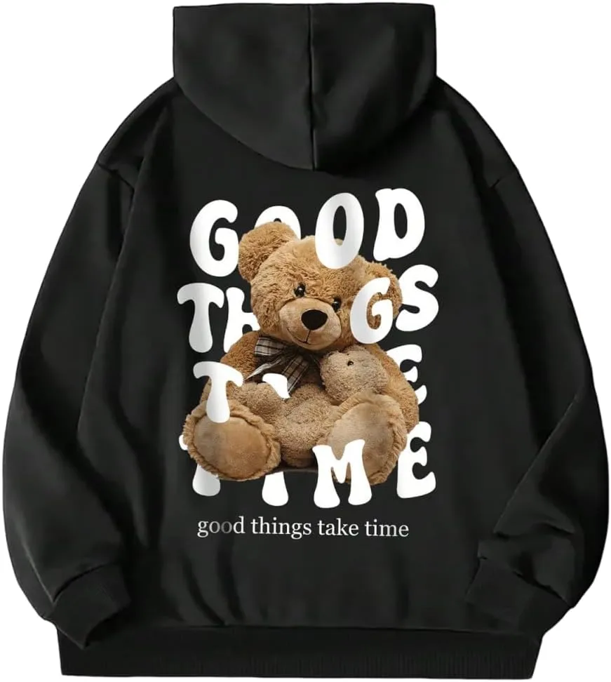 GORGLITTER Women's Y2K Hoodies Trendy Graphic Letter Print Long Sleeve Loose Oversized Sweatshirt Fashion Outfits 2025