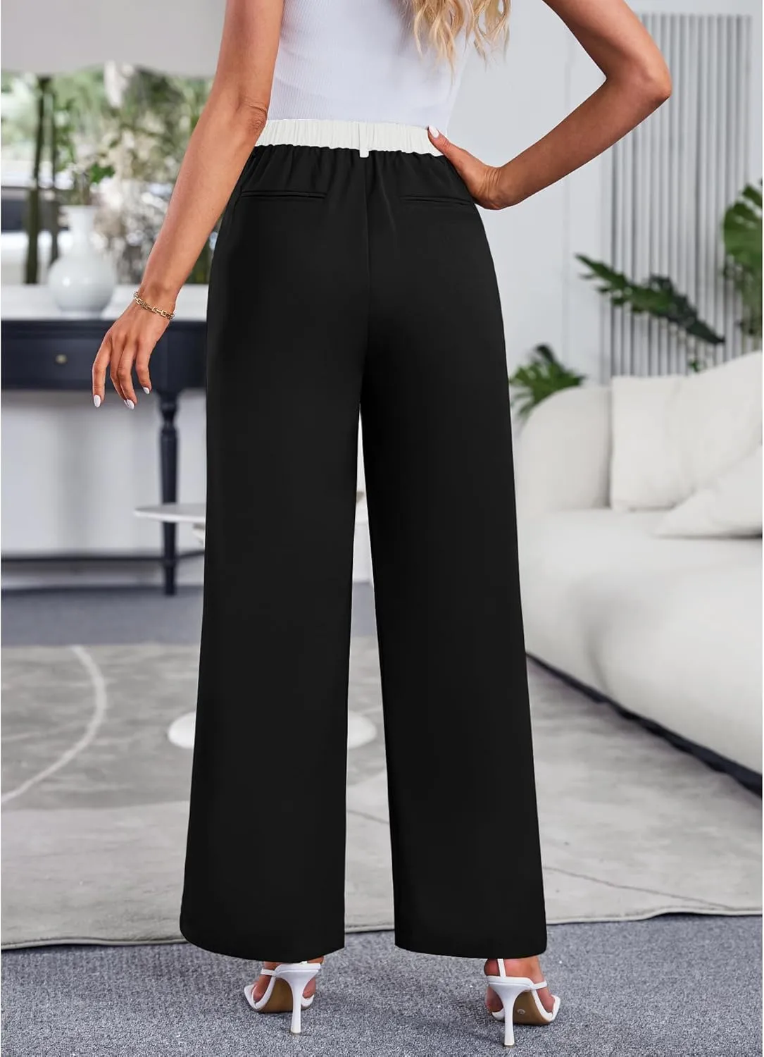 GRAPENT Wide Leg Pants for Women Work Business Casual High Waisted Dressy Pants Flowy Trousers Office