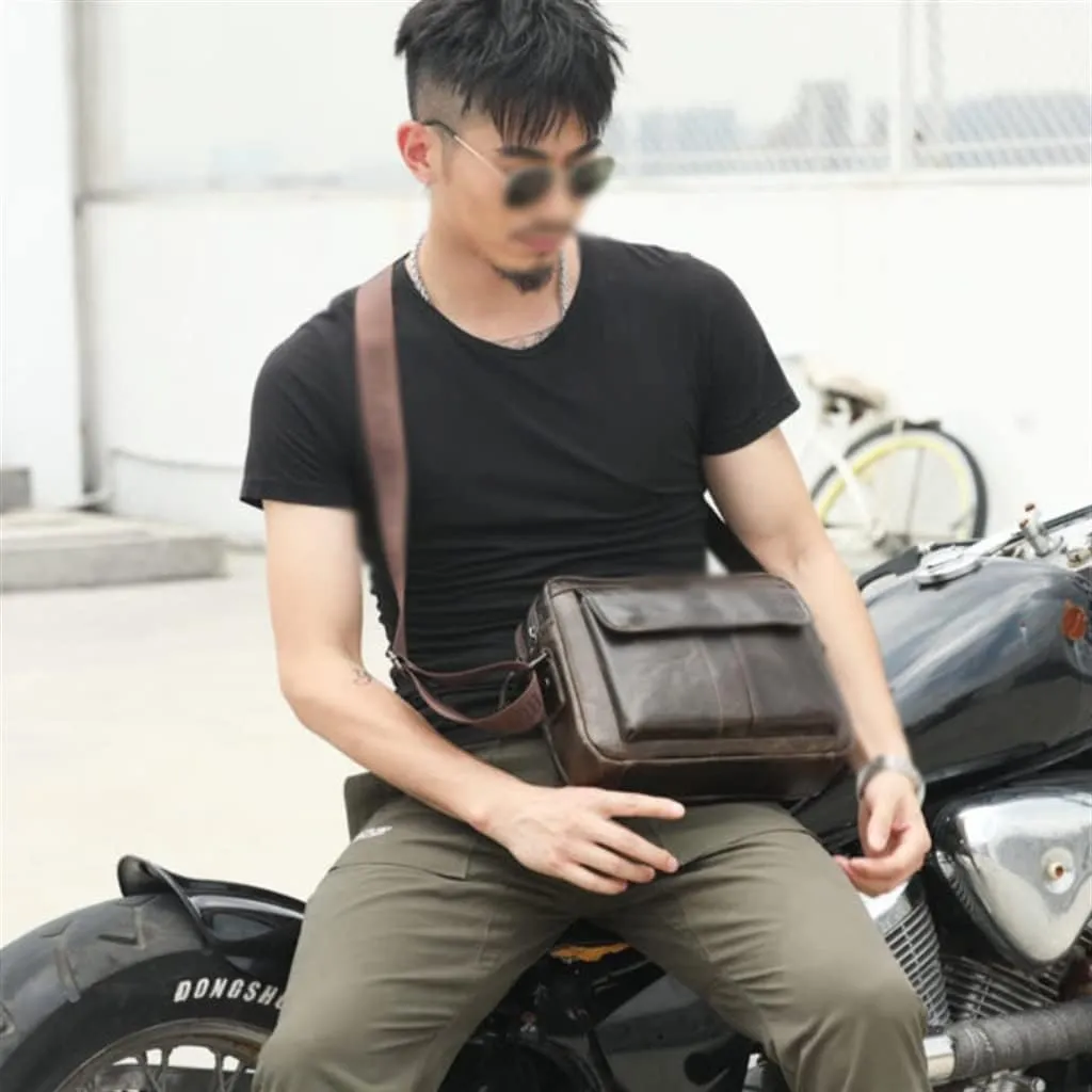 Handbag Messenger Bag Men's Shoulder Bag Genuine Leather Men's Small Male Man Bags Travel Tote (3_Pack Som visas i figuren)