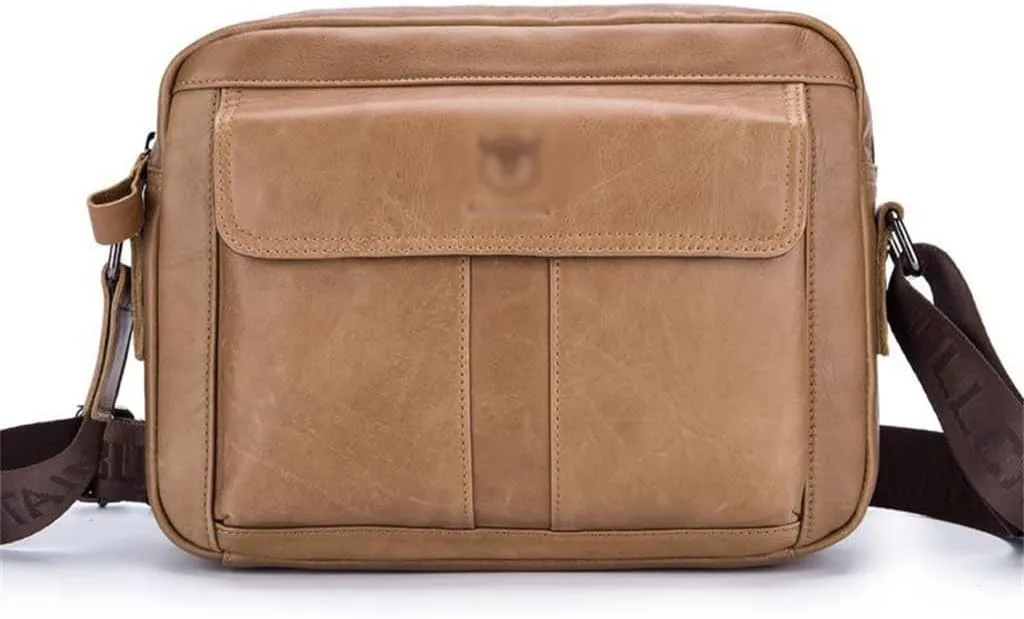 Handbag Messenger Bag Men's Shoulder Bag Genuine Leather Men's Small Male Man Bags Travel Tote (3_Pack Som visas i figuren)
