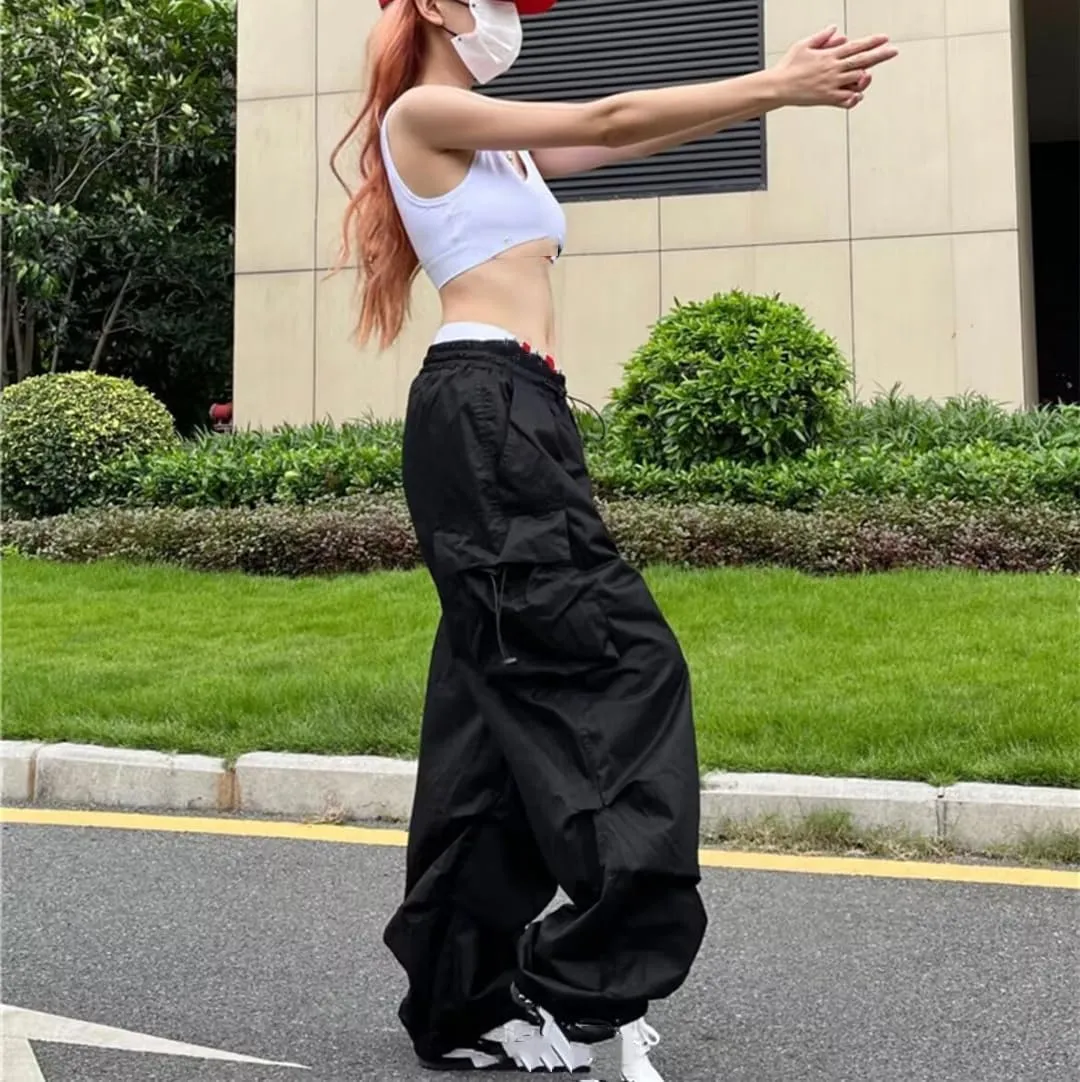 Harem Pants Women Hippie Streetwear Oversize Pockets Cargo Trousers Harajuku Sweatpants