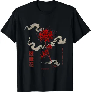 Higanbana or Red Spider Lily in 90s Harajuku Aesthetic Style T-Shirt