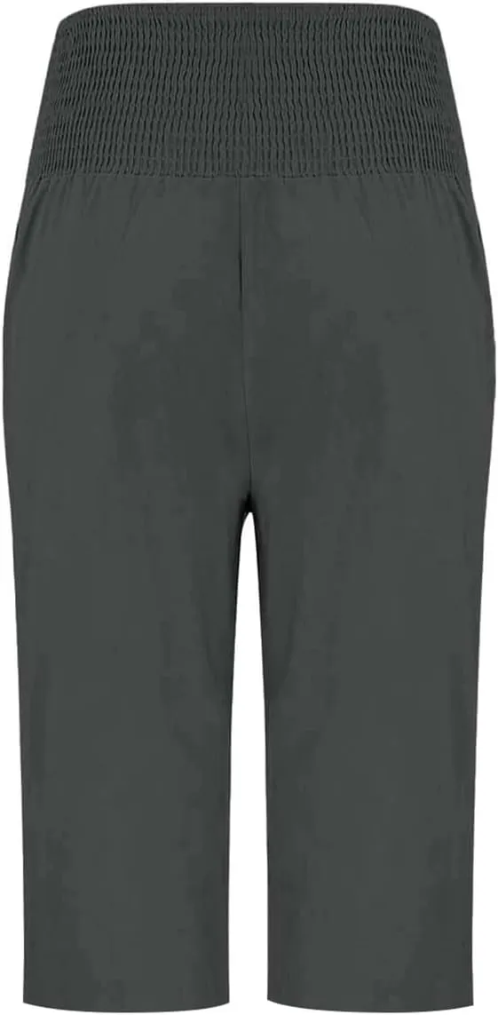 High Waisted Capri Pants for Women Linen Trendy Wide Leg Summer Loose Comfy Casual Palazzo Trousers with Pockets