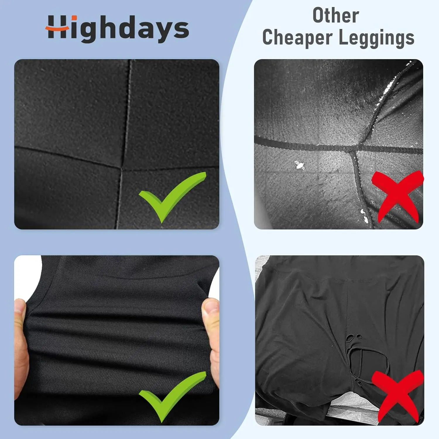 HIGHDAYS 3 Pack Capri Leggings for Women with Pockets - High Waist Workout Running Yoga Pants