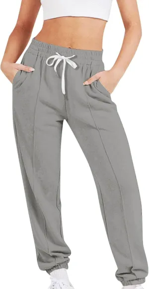 Hiking Pants Women Lightweight Sweatpants Baggy Drawstring High Waist Sweat Pants Summer Bottom Jogging Trousers