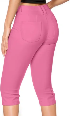 Hybrid & Company Women's Butt Lift Super Comfy Stretch Denim Capri Short Jeans