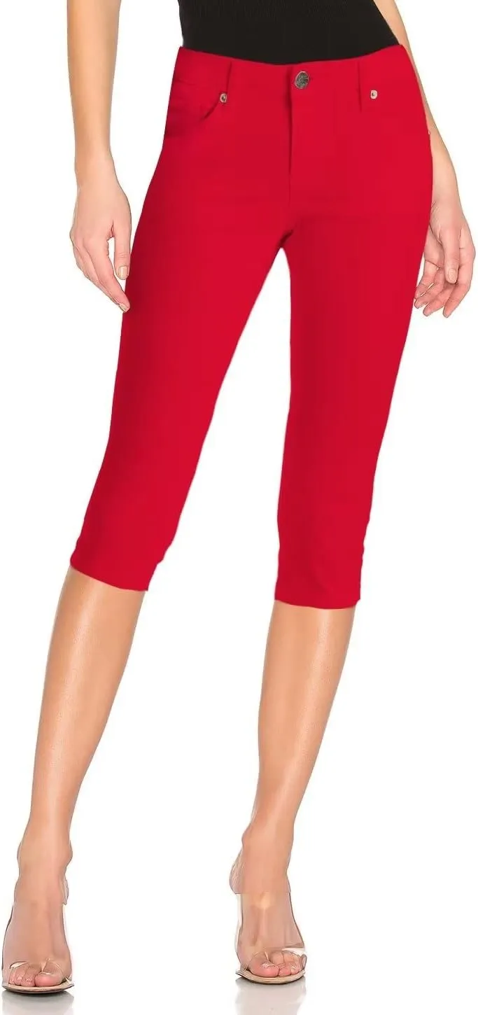 Hybrid & Company Women's Butt Lift Super Comfy Stretch Denim Capri Short Jeans