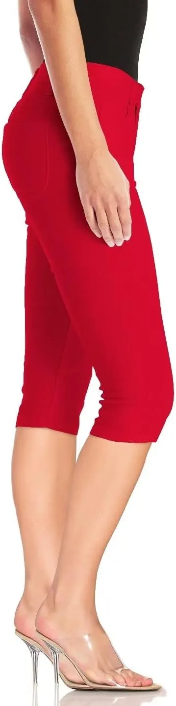 Hybrid & Company Women's Butt Lift Super Comfy Stretch Denim Capri Short Jeans