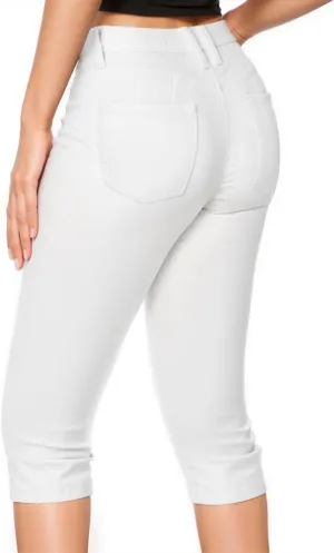 Hybrid & Company Women's Butt Lift Super Comfy Stretch Denim Capri Short Jeans