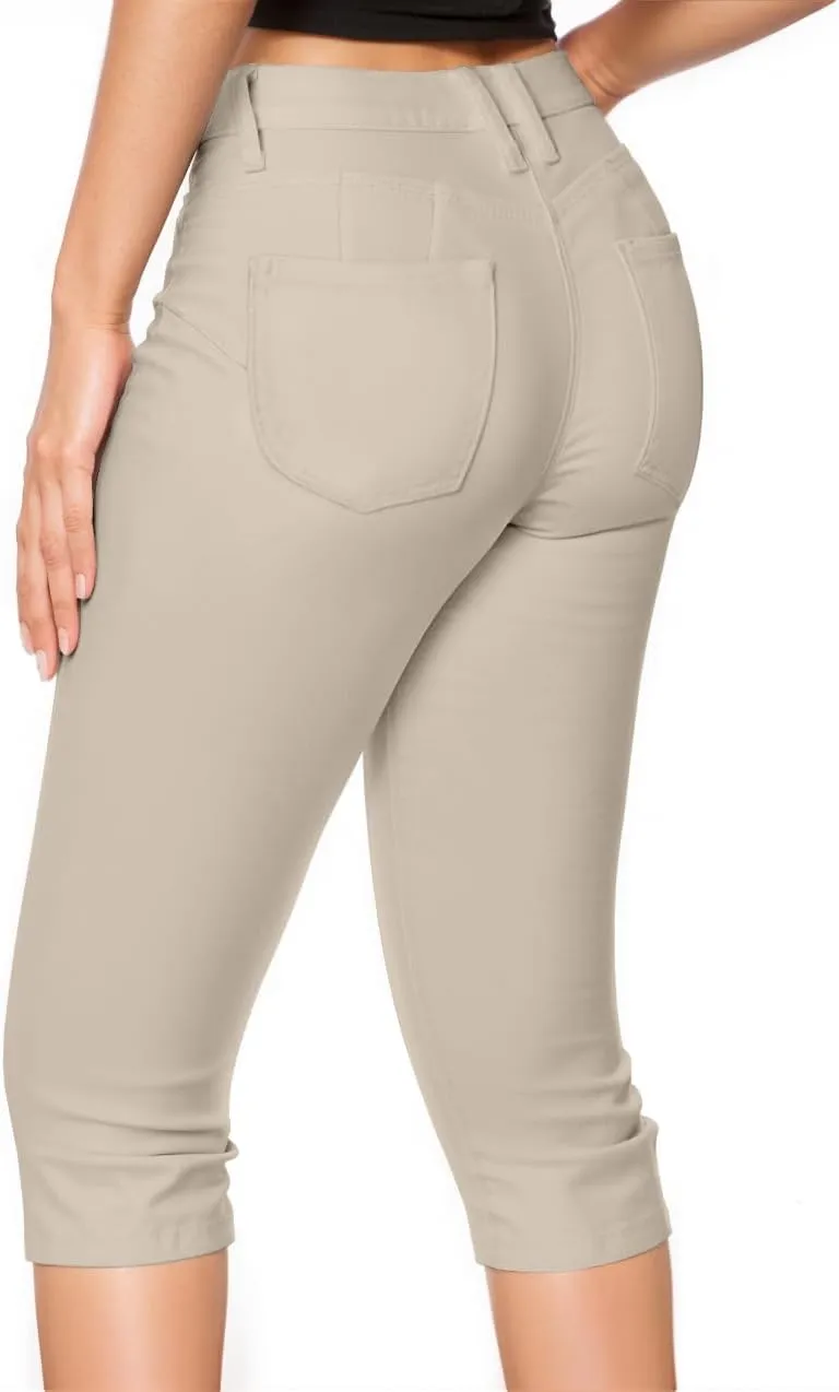 Hybrid & Company Women's Butt Lift Super Comfy Stretch Denim Capri Short Jeans