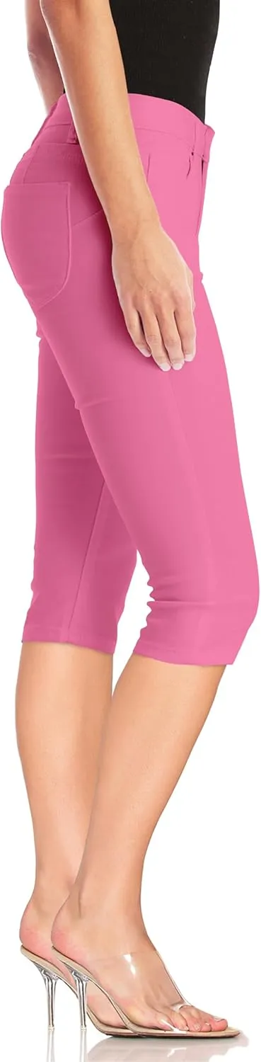 Hybrid & Company Women's Butt Lift Super Comfy Stretch Denim Capri Short Jeans