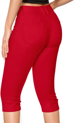 Hybrid & Company Women's Butt Lift Super Comfy Stretch Denim Capri Short Jeans
