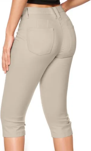 Hybrid & Company Women's Butt Lift Super Comfy Stretch Denim Capri Short Jeans