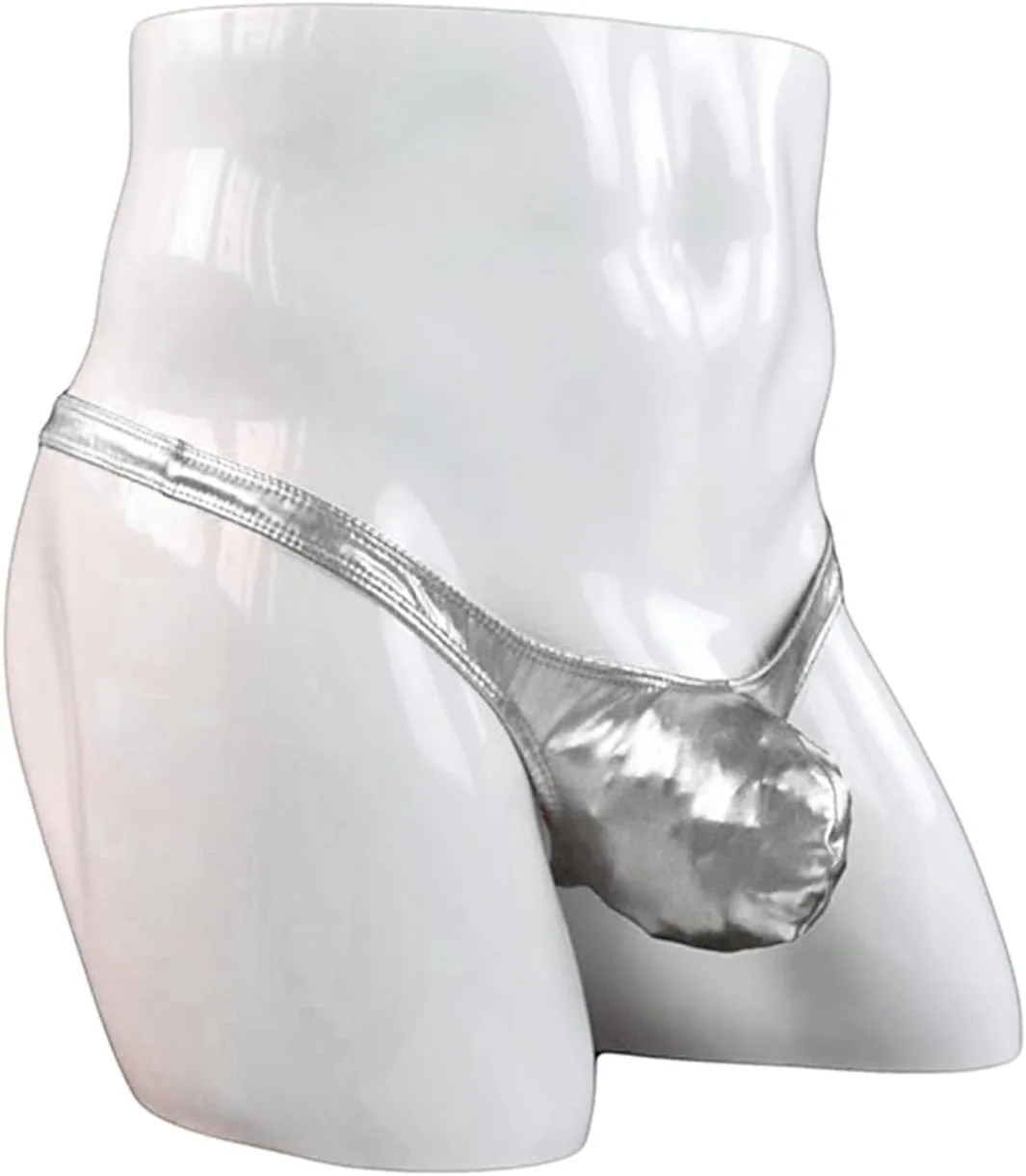 JEShifangjiusu Men'S Micro Bikini Briefs Thong Sexy Metallic Bulge Pouch Underwear Low Waist Sissy Crossdress Underpants