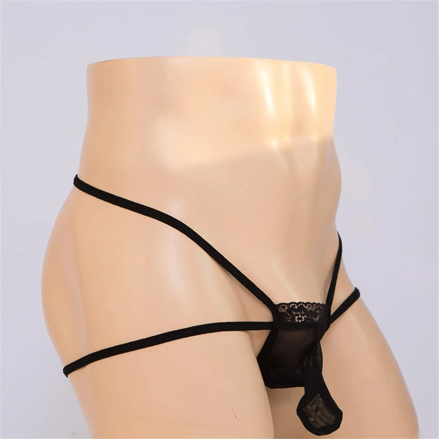 JEShifangjiusu Men'S Thongs Sexy Lace G-String T-Back See Through Bikini Briefs Floral Sissy Pouch Lingerie Underwear