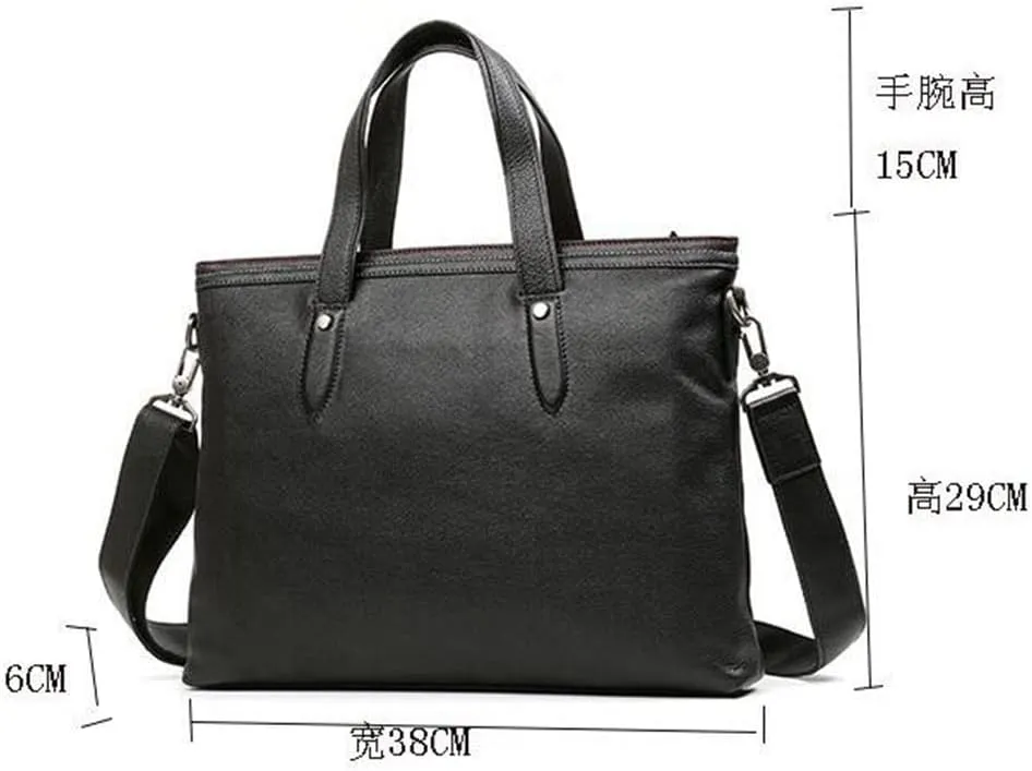 JSEIAJB Handbag Leather Large Capacity Bags Business Cowhide Shoulder Crossbody Casual Briefcase
