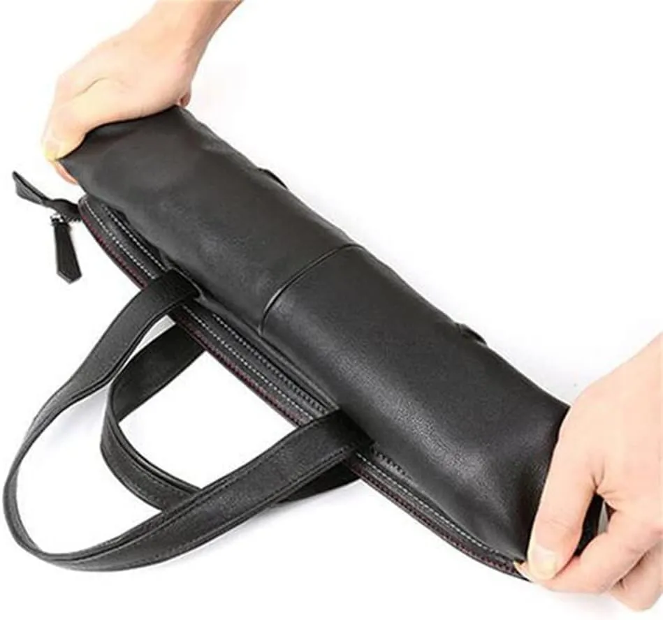 JSEIAJB Handbag Leather Large Capacity Bags Business Cowhide Shoulder Crossbody Casual Briefcase