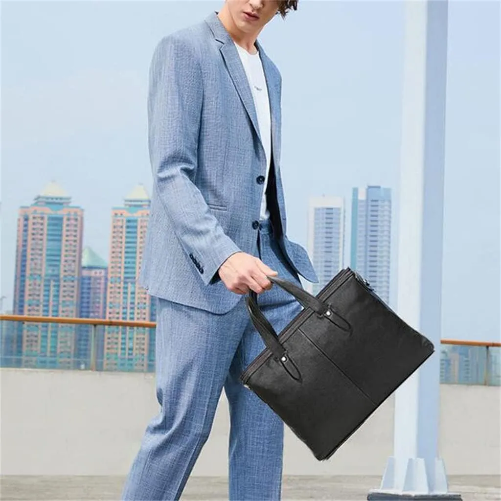 JSEIAJB Handbag Leather Large Capacity Bags Business Cowhide Shoulder Crossbody Casual Briefcase