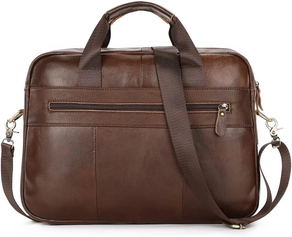 JSEIAJB Layer Cowhide Leather Briefcase Leather Crossbody Business Single Shoulder Computer Bag Shoulder Briefcase