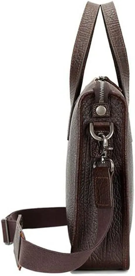 JSEIAJB Men's Bag Leather Men's Handbag Layer Cowhide Computer Business Briefcase Single Shoulder Crossbody
