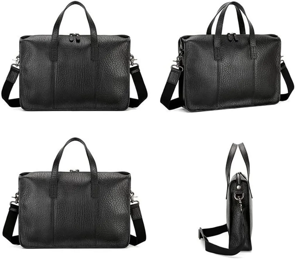 JSEIAJB Men's Bag Leather Men's Handbag Layer Cowhide Computer Business Briefcase Single Shoulder Crossbody