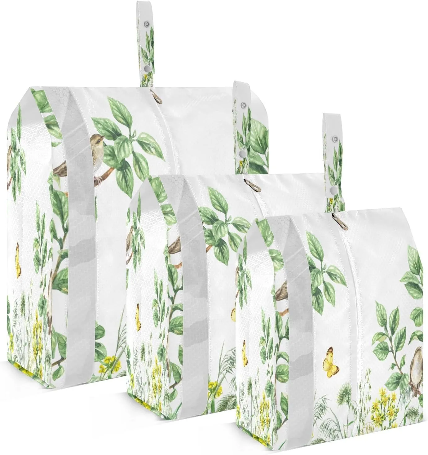 Kigai Butterfly Flower Travel Cubes for Packing 3 PCS Travel Luggage Packing Organizer Foldable Suitcase Storage Bag, Travel Accessories