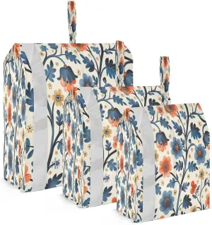Kigai Colorful Flower Travel Cubes for Packing 3 PCS Travel Luggage Packing Organizer Foldable Suitcase Storage Bag, Travel Accessories