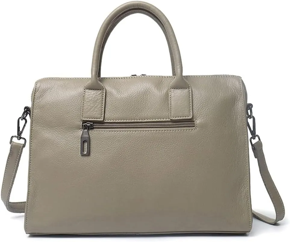 Korean Version Of The First Layer Of Cowhide Commuter Office Handbag Leather Large Capacity Briefcase