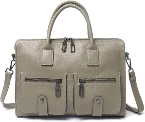 Korean Version Of The First Layer Of Cowhide Commuter Office Handbag Leather Large Capacity Briefcase