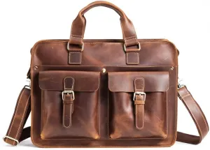 Large Leather Briefcase Bag Laptop Handbags Computer Bag for Men Male Leather Briefcase for Business Travel