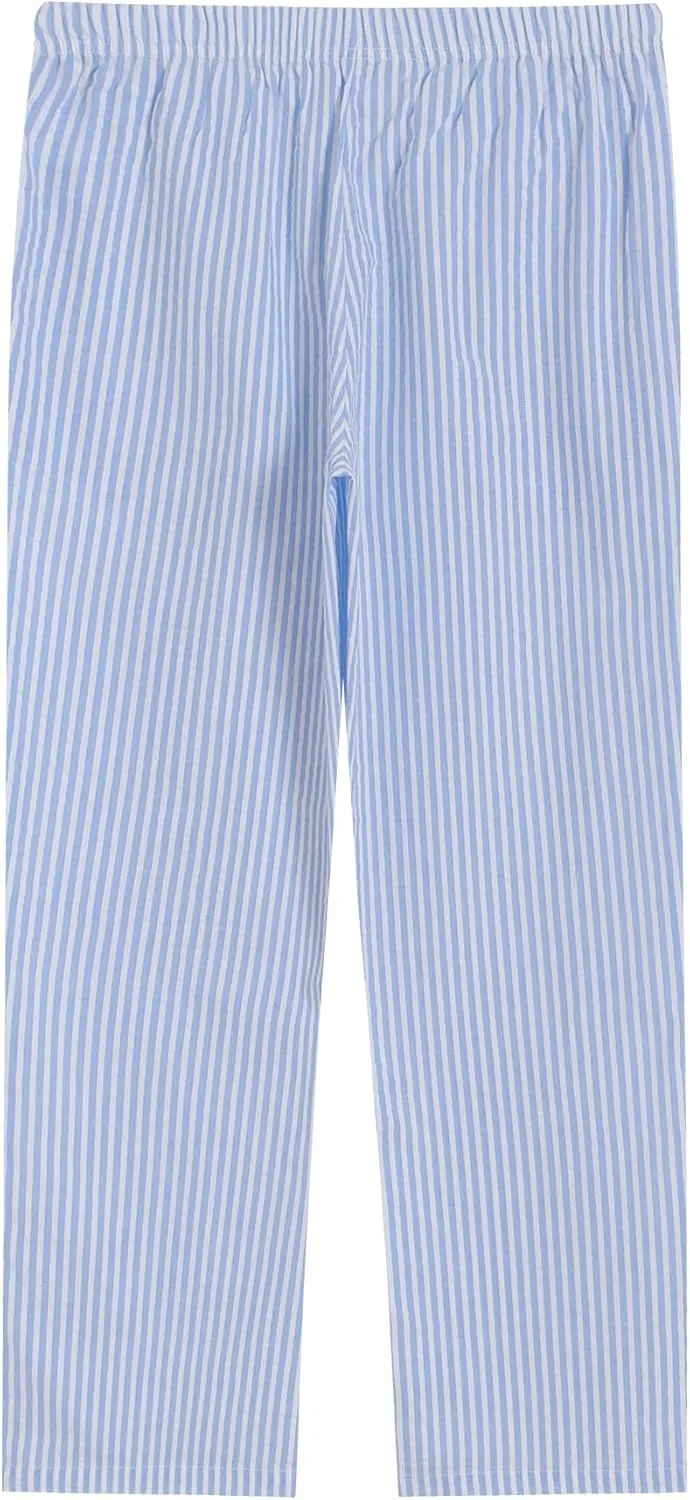 Latuza Women's 2 Pack Cotton Pajama Pants Seersucker Lounge Pants with Pockets
