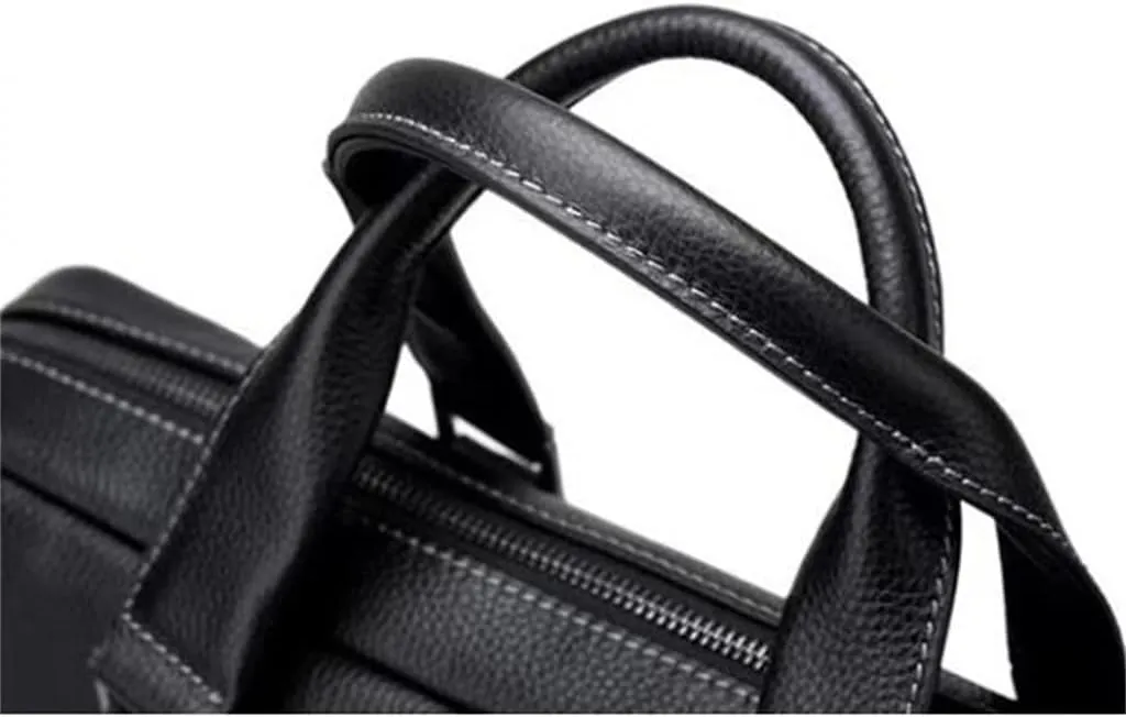 Layer Cowhide Leather Handbag Men's Leather Briefcase Business Computer Bag Crossbody Bag
