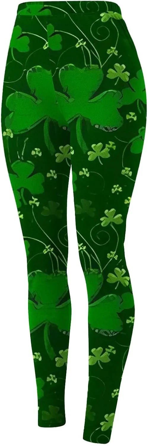 LCMTWX Womens St Patrick's Day Costume St. Patricks Day Print High Waist Yoga Pants for Women's Workout Clothes for Fold