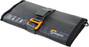 Lowepro GearUp Pouch Mini, Travel Essentials Case, Phone Cord & Cable Case, Made of Recycled Fabric, Grey