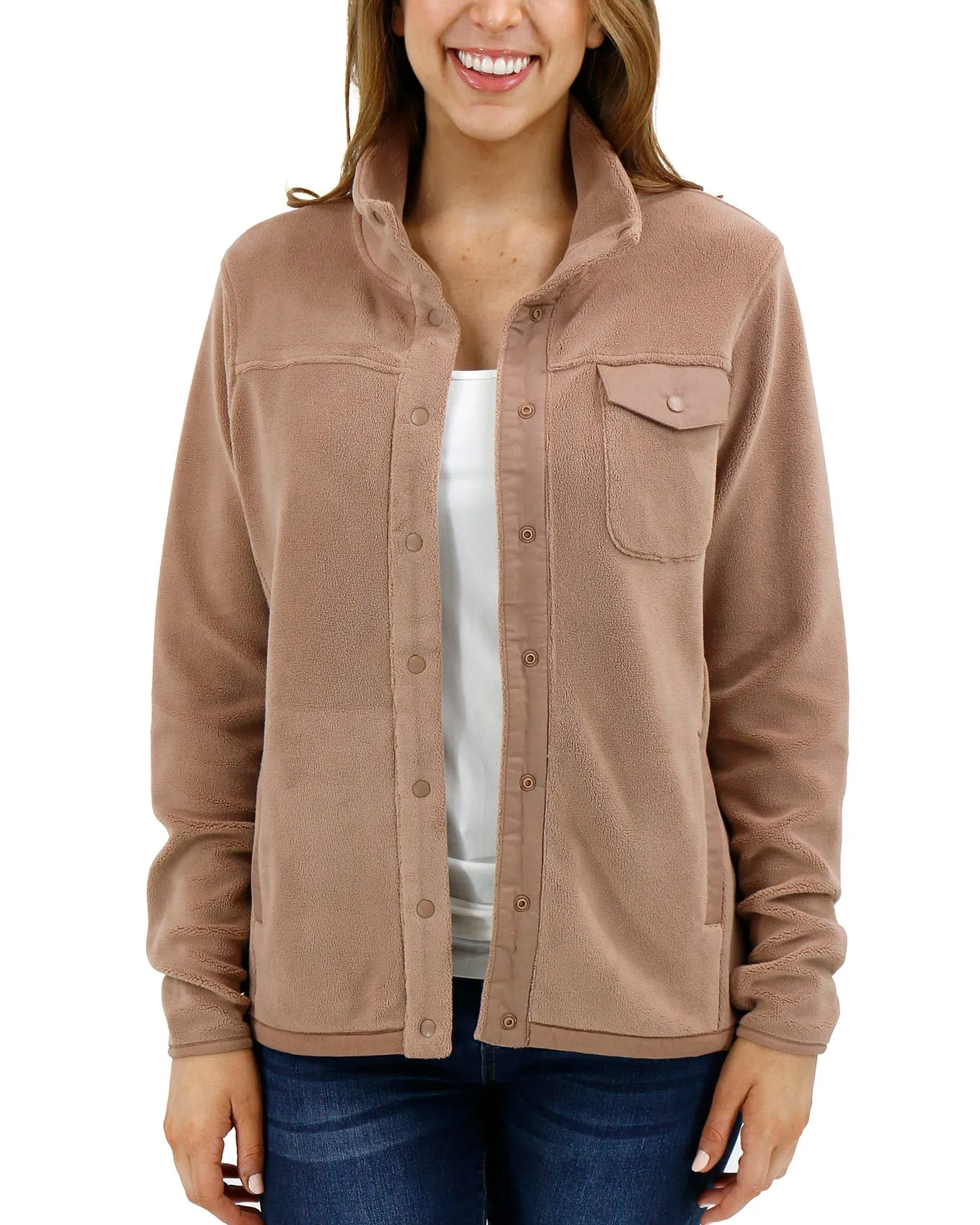 Luxe Cappuccino Teddy Fleece Jacket
