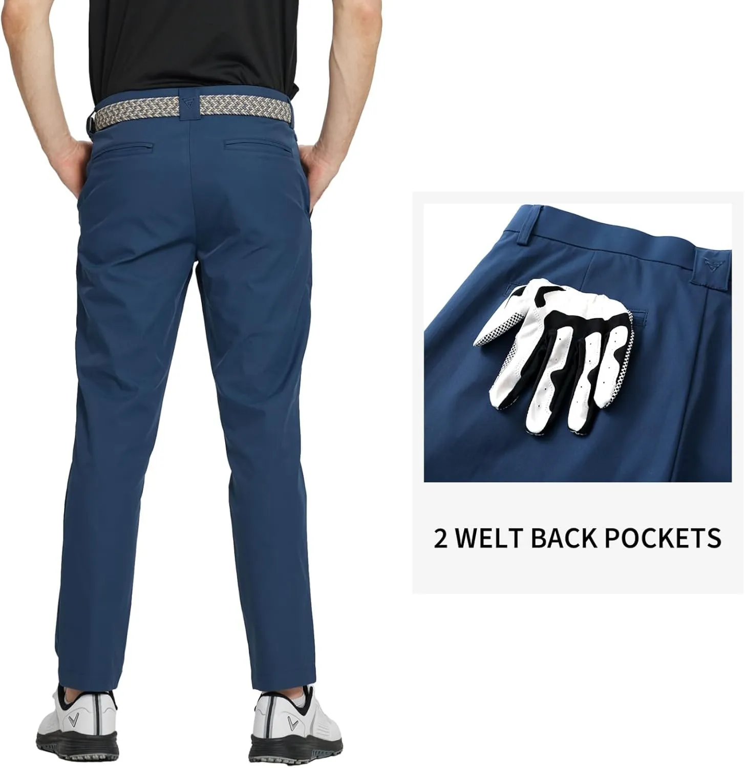 M MAELREG Golf Pants Men Quick Dry - 30"/32"/34" Stretch Lightweight 5 Pockets Water-Resistant Casual Mens Dress Pants