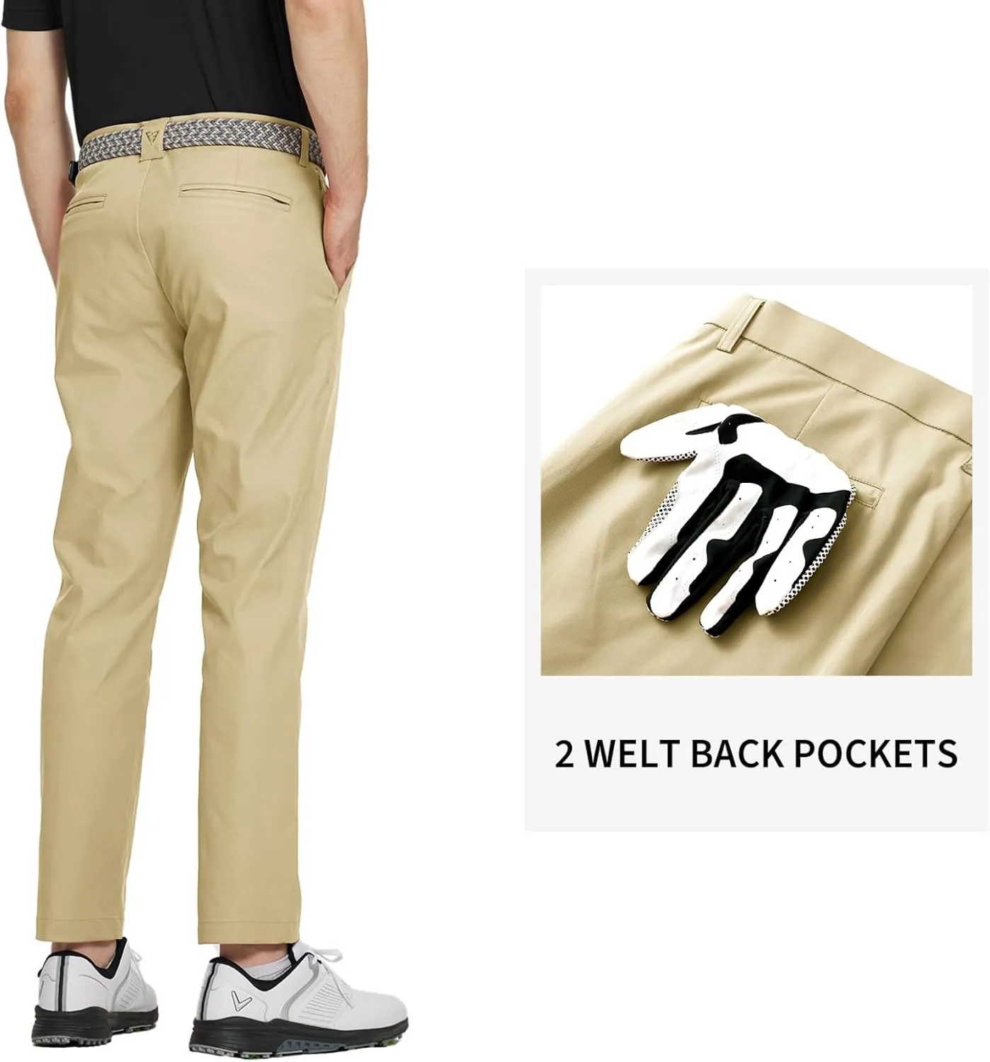 M MAELREG Golf Pants Men Quick Dry - 30"/32"/34" Stretch Lightweight 5 Pockets Water-Resistant Casual Mens Dress Pants
