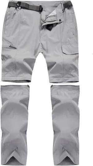 MANSDOUR Men's Hiking Pants Convertible Quick Dry Lightweight Zip-Off Outdoor Travel Camping Fishing Pants