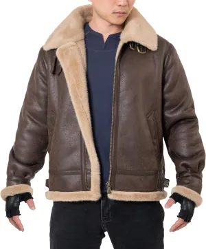 Men Brown Leather Jacket Motorcycle Bomber Coat Cosplay Costume Winter Coat Outfit XS-3XL