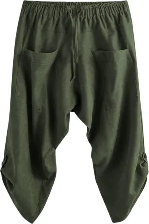 Men Medieval Trousers Cosplay Costume Pirate Renaissance Harem Pocket Pants Halloween Costumes Adult Vintage