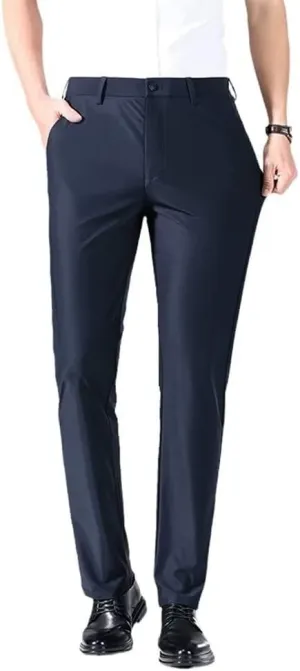 Men Stretch Dress Pants Slim Fit Skinny Suit Pants Flat-Front Bi-Stretch Dress Pant Straight Leg Front Pockets