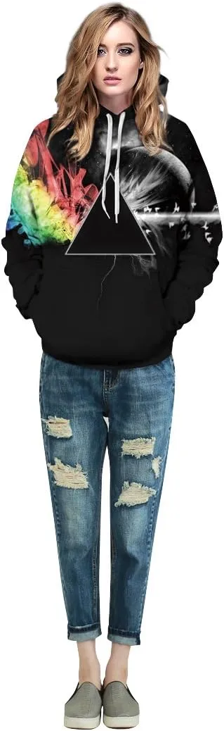 Men Women Unisex Hoodies Novelty 3D Print Graphic Hooded Pullover Sweatshirt with Pocket