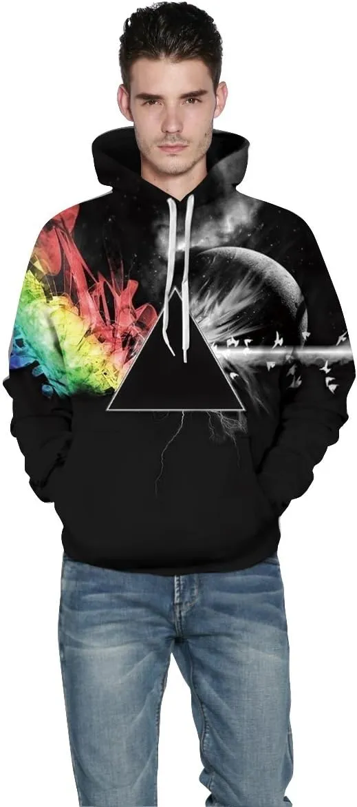 Men Women Unisex Hoodies Novelty 3D Print Graphic Hooded Pullover Sweatshirt with Pocket